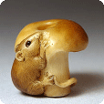 Mouse on a Mushroom Ojime