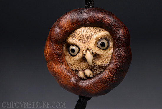 The Little Owl Netsuke