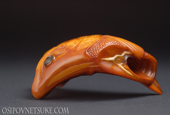 Salmon Head Netsuke